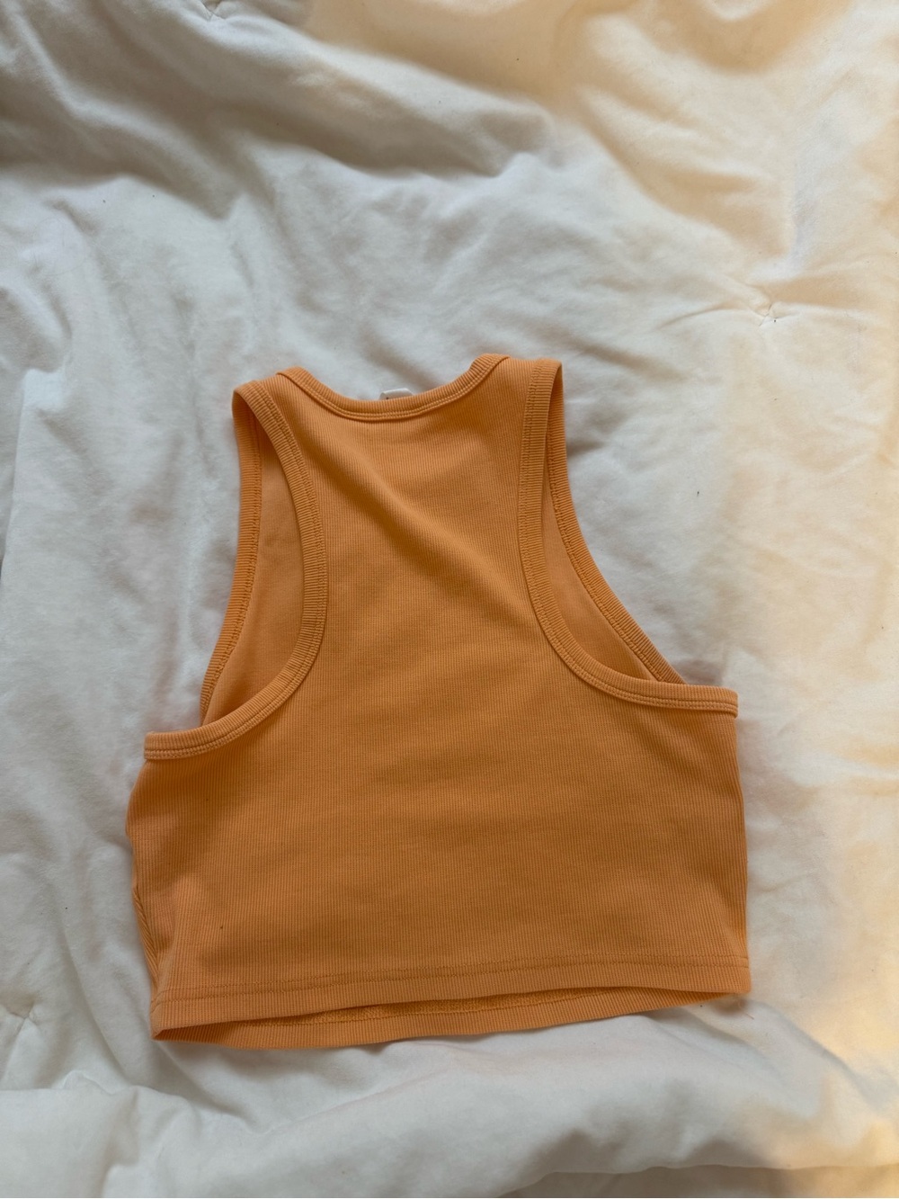 Roxy Orange Ribbed Cropped Tank Top - Picture 2 of 2